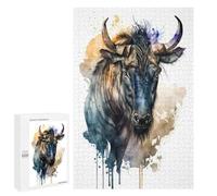 Rompecabezas para Adolescentes 1000 PCS Wildebeest in Watercolor Rompecabezas para Adultos Juguetes Antiestrés para La Diversión Familiar Interacción Entre Padres E Hijos 1000 PCS