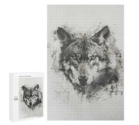 Rompecabezas para Adolescentes 1000 PCS Wolf in Charcoal Rompecabezas para Adultos Juegos Relajantes Desafío Difícil Desafío Educativo 1000 PCS
