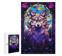 Rompecabezas para Adolescentes 1000 PCS Wolf Magenta Night Abstrac Rompecabezas para Adolescentes Juegos Relajantes Regalos para Mujeres Actividades Divertidas En Casa 1000 PCS