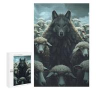 Rompecabezas para Adolescentes 1000 PCS Wolf Mask Sheep Art Rompecabezas para Adultos Juguetes Antiestrés para La Diversión Familiar Interacción Entre Padres E Hijos 1000 PCS
