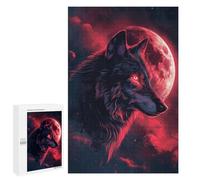Rompecabezas para Adolescentes 1000 PCS Wolf Moon Clouds Red Eyes Rompecabezas para Adultos Juguetes Antiestrés para La Diversión Familiar Interacción Entre Padres E Hijos 1000 PCS