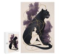 Rompecabezas para Adolescentes 1000 PCS Woman and Panther Rompecabezas para Adultos Juego De Ingenio Decoración del Hogar Regalos para Reducir El Estrés 1000 PCS