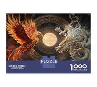 Rompecabezas para Adolescentes 1000 Phoenix Vs Dragon Art Print Rompecabezas DIY Juguetes Difícil Oferta Difícil como Regalos para Toda La Familia 38x26cm/1000pcs