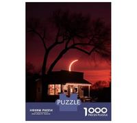 Rompecabezas para Adolescentes 1000 Piezas 80s Neon Night Moon Rompecabezas para Adultos Juegos Divertidos Análisis Y Lógica Regalos Y Cumpleaños Únicos 38x26cm/1000pcs