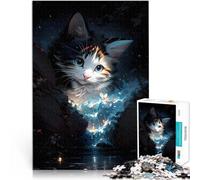 Rompecabezas para Adolescentes 1000 Piezas Adorable Gato Tonto y Esponjoso Juego Familiar para y Gran Regalo para Juegos 52x38cm