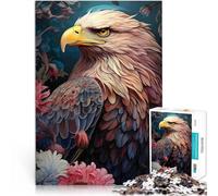 Rompecabezas para Adolescentes 1000 Piezas águila Calva Entre Flores Juego desafiante Cada Pieza es única: un desafiante y Divertido Juego Familiar 75x50cm