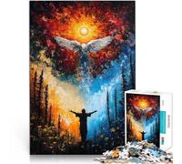 Rompecabezas para Adolescentes 1000 Piezas Alas de ángel y Sol Entrena tu Cerebro y Tus Manos Decoración hogar 38x52cm