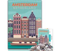 Rompecabezas para Adolescentes, 1000 Piezas, Ámsterdam, Países Bajos, para Juegos educativos, desafío, Juguete, decoración única para el hogar y Regalos (38x26cm)