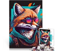 Rompecabezas para Adolescentes 1000 Piezas Animal Zorro Juguetes adictivos Que desafían la Inteligencia Cerebral Buen Regalo 38x26cm