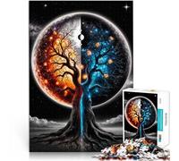 Rompecabezas para Adolescentes 1000 Piezas Árbol Cósmico de Fuego y Hielo Diversión Familiar Decoración hogar 75x50cm