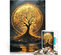 Rompecabezas para Adolescentes 1000 Piezas Árbol Dorado de la Vida~ Juego desafiante Cada Pieza es única: un desafiante y Divertido Juego Familiar 75x50cm