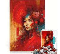 Rompecabezas para Adolescentes 1000 Piezas Arte Abstracto de Retratos Rojos Juguetes para armar decoración para el hogar Regalo Ideal para Toda la Familia 38x26cm