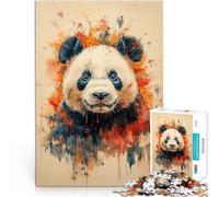 Rompecabezas para Adolescentes 1000 Piezas Arte de Acuarela de Panda Juego de Preguntas con Piezas de Formas aleatorias Que se entrelazan Completamente 75x50cm
