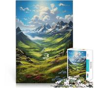 Rompecabezas para Adolescentes 1000 Piezas Arte de Las montañas de Primavera Análisis y lógica con póster a Juego y Hoja de Trivia 75x50cm