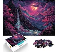 Rompecabezas para Adolescentes 1000 Piezas Arte de paisajes de neón asiáticos Acertijo para Decoración artística del hogar 38x26cm