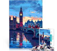 Rompecabezas para Adolescentes 1000 Piezas Arte de píxeles del Big Ben de Londres Rompecabezas con póster a Juego y Hoja de Trivia 52x38cm
