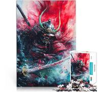 Rompecabezas para Adolescentes 1000 Piezas Arte del Guerrero samurái Acertijo para con Piezas de Formas aleatorias Que se entrelazan Completamente 52x38cm