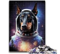 Rompecabezas para Adolescentes 1000 Piezas Astronauta Doberman Entrena tu Cerebro y Tus Manos Regalos para Amigos y Familiares 50x75cm