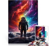Rompecabezas para Adolescentes 1000 Piezas Astronauta en una tormenta Nebulosa Juego desafiante Interacción Entre Padres e Hijos 52x38cm