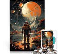 Rompecabezas para Adolescentes 1000 Piezas Astronauta perdido Juguetes de Juego para Regalo Familiar Regalo de Obra de Arte 75x50cm