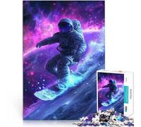 Rompecabezas para Adolescentes 1000 Piezas Astronauta surfeando en el Espacio desafío Educativo Interacción Entre Padres e Hijos 38x26cm