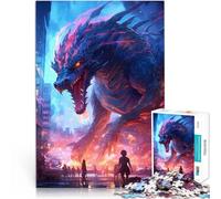 Rompecabezas para Adolescentes 1000 Piezas Ataque del Monstruo dragón Juego Intelectual de Juguete Regalo de cumpleaños 52x38cm