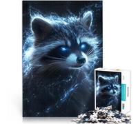 Rompecabezas para Adolescentes 1000 Piezas Aura de Onda Azul de Mapache Juguetes de Juego desafiantes Lista de Deseos con Papá Noel 52x38cm
