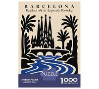 Rompecabezas para Adolescentes 1000 Piezas Barcelona Sagrada Familia Travel Rompecabezas para Adultos Juguete Decoración De Pared Corte De Precisión Ayuda A Ejercitar El Cerebro 70x50cm/1000pcs