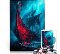 Rompecabezas para Adolescentes 1000 Piezas Barco Fantasma en mar tempestuoso Juego de ingenio Trato como Regalo para Toda la Familia 75x50cm