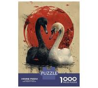 Rompecabezas para Adolescentes 1000 Piezas Black and White Swan Rompecabezas para Adolescentes Juegos Relajantes Decoración Interacción Entre Padres E Hijos 70x50cm/1000pcs