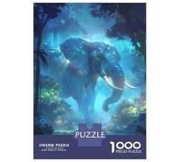 Rompecabezas para Adolescentes 1000 Piezas Blue Elephant in Forest Rompecabezas para Adultos Juegos Relajantes Regalo De Cumpleaños para Cumpleaños, Navidad 52x38cm/1000pcs