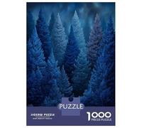 Rompecabezas para Adolescentes 1000 Piezas Blue Pine Forest at Night Rompecabezas para Adultos Juegos Relajantes Regalo De Cumpleaños para Cumpleaños, Navidad 38x26cm/1000pcs
