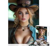 Rompecabezas para Adolescentes 1000 Piezas Bonita Mujer Steampunk Juguete Educativo Ideas de Regalo para Juegos educativos Mejora el Amor en Pareja tamaño 38x26cm