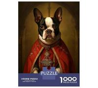 Rompecabezas para Adolescentes 1000 Piezas Boston Terrier The Pope Rompecabezas para Adultos Juegos Familiares Análisis Y Lógica para Cumpleaños, Navidad 70x50cm/1000pcs