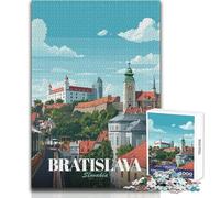 Rompecabezas para Adolescentes, 1000 Piezas, Bratislava, Eslovaquia, Paisaje Urbano, ilustración, diversión Familiar, Noche de Juegos, Aprendizaje, Regalo Educativo, cumpleaños, tamaño 38x26cm