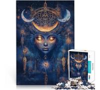 Rompecabezas para Adolescentes 1000 Piezas Bruja mágica de la Noche Estrellada Juego Educativo Familiar Regalos de Amigo Secreto 75x50cm