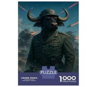 Rompecabezas para Adolescentes 1000 Piezas Buffalo Soldier in Military Uniform Rompecabezas para Adultos Juegos Divertidos Decoración Interacción Entre Padres E Hijos 38x26cm/1000pcs
