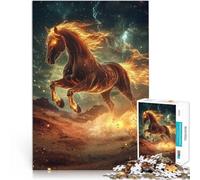 Rompecabezas para Adolescentes 1000 Piezas Caballo en una tormenta del Desierto Juego Intelectual Mejorar el Amor Entre Parejas 52x38cm