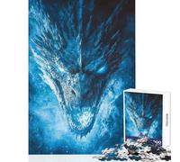 Rompecabezas para Adolescentes 1000 Piezas Cabeza de dragón de Hielo Juguete Educativo Regalo de cumpleaños Juego de ingenio difícil y desafiante tamaño 38x26cm