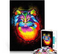 Rompecabezas para Adolescentes 1000 Piezas Cabeza de Gato ahumada Juguete Educativo Intelectual descompresor Una Obra de Arte 38x26cm