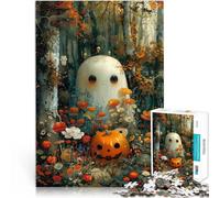 Rompecabezas para Adolescentes 1000 Piezas Calabaza Fantasma Bohoo Entrena tu Cerebro y Tus Manos Mejorar el Amor Entre Parejas 52x38cm