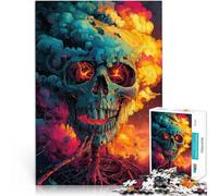 Rompecabezas para Adolescentes 1000 Piezas Calavera psicodélica Competición de Velocidad de Manos Mejorar el Amor Entre Parejas 38x26cm
