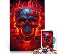 Rompecabezas para Adolescentes 1000 Piezas Calavera y Rosas Entrena tu Cerebro y Tus Manos Interacción Entre Padres e Hijos 52x38cm