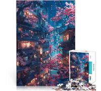Rompecabezas para Adolescentes 1000 Piezas Calle Nocturna de Anime Reducción del estrés Interesante Regalos de cumpleaños 38x26cm