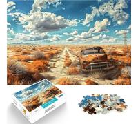 Rompecabezas para Adolescentes 1000 Piezas Camino abandonado del Desierto 2 Difícil y desafío Decoración artística del hogar 75x50cm