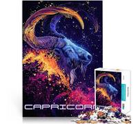 Rompecabezas para Adolescentes 1000 Piezas Capricornio del Zodiaco Juegos Divertidos para la Familia Regalo de Obra de Arte 52x38cm