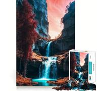 Rompecabezas para Adolescentes,1000 Piezas,Cascada,cañón,Corte preciso,Divertido,Creativo,para ejercitar la Mente,Relajante,Divertido, Arte (38x26cm)