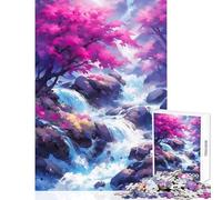 Rompecabezas para Adolescentes 1000 Piezas Cascada Zen Juguetes de Bricolaje Regalo de cumpleaños Juegos educativos Adecuado para decoración de Escritorio tamaño 38x26cm