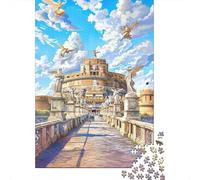 Rompecabezas para Adolescentes 1000 Piezas Castel Sant'Angelo Rome's Historic Castle Rompecabezas para Adolescentes Juegos Relajantes Decoración Interacción Entre Padres E Hijos 70x50cm/1000