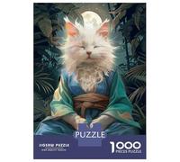 Rompecabezas para Adolescentes 1000 Piezas Cat Monk Meditate Mystic Rompecabezas para Adolescentes Juegos Relajantes Decoración Interacción Entre Padres E Hijos 52x38cm/1000pcs
